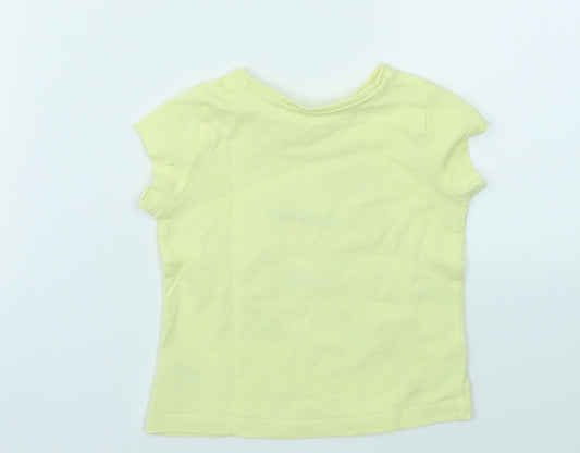 MINI CLUB Girls Yellow Geometric Basic T-Shirt Size 9-12 Months