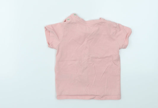 M&S Girls Pink Basic T-Shirt Size 9-12 Months