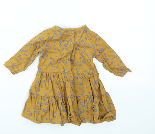 M&S Girls Brown Animal Print Fit & Flare Size 3-6 Months
