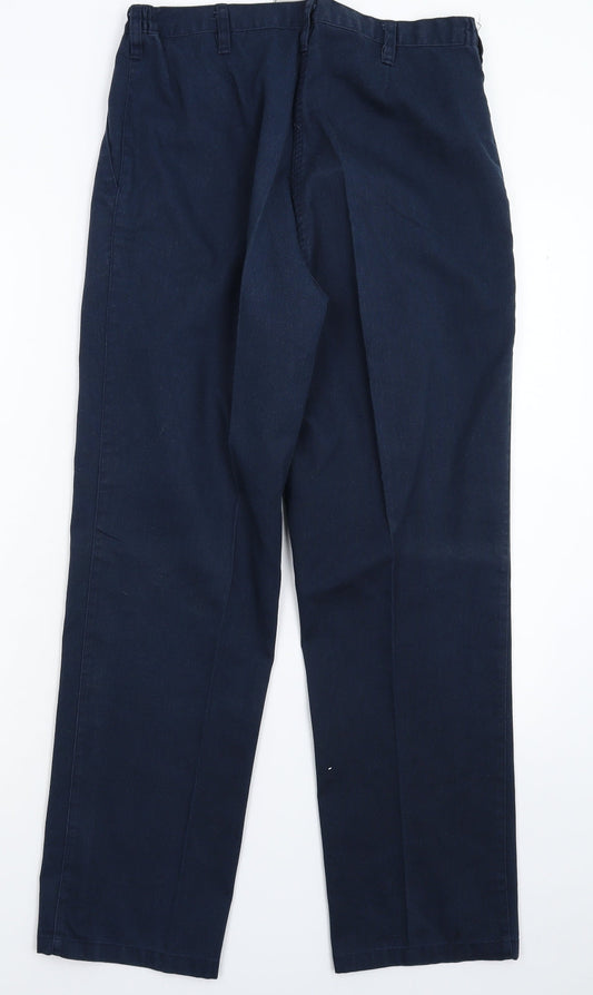 Black Knight Womens Blue Trousers Size 10 L28 in - Workwear