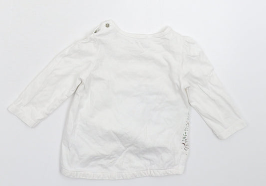 Nutmeg Girls White Basic T-Shirt Size 6-9 Months