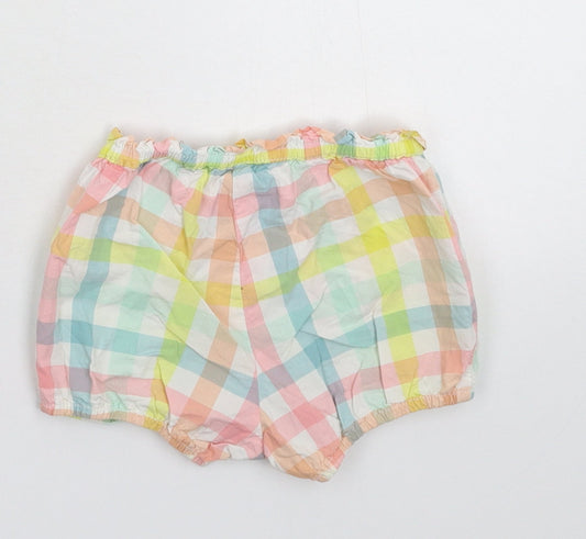 H&M Girls Multicoloured Check Cropped Trousers Size 9-12 Months - Shorts