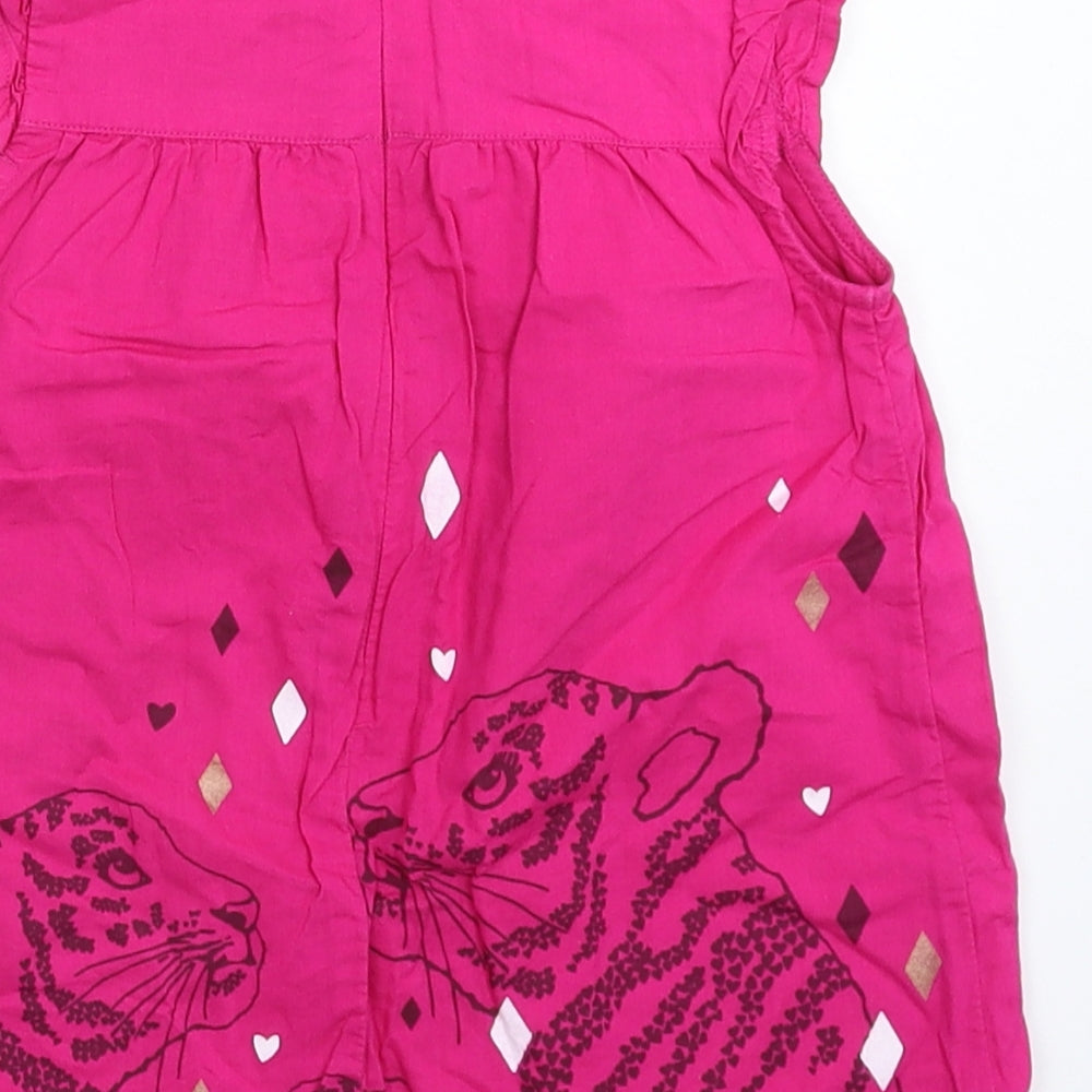 Brand and care label for ESPRIT girls’ pink fit & flare, size 9-12, months
