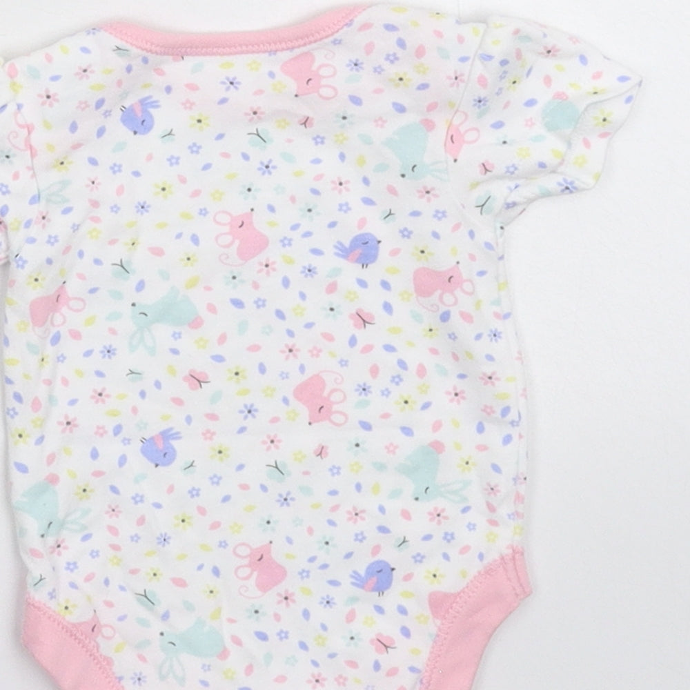 George Baby White Floral Babygrow One-Piece Size 0-3 Months