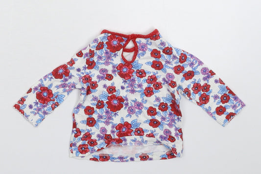 Mini Club Girls White Floral Basic Blouse Size 3-6 Months