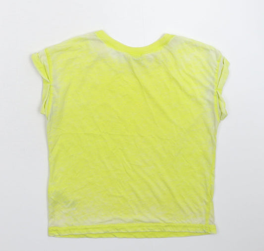 Miss Selfridge Womens Yellow Basic T-Shirt Size 6
