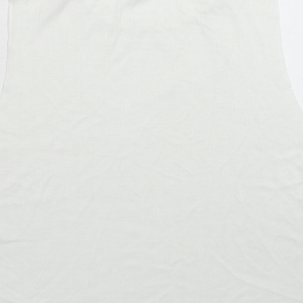 Womens UK Size 10 ASOS White Basic Tank