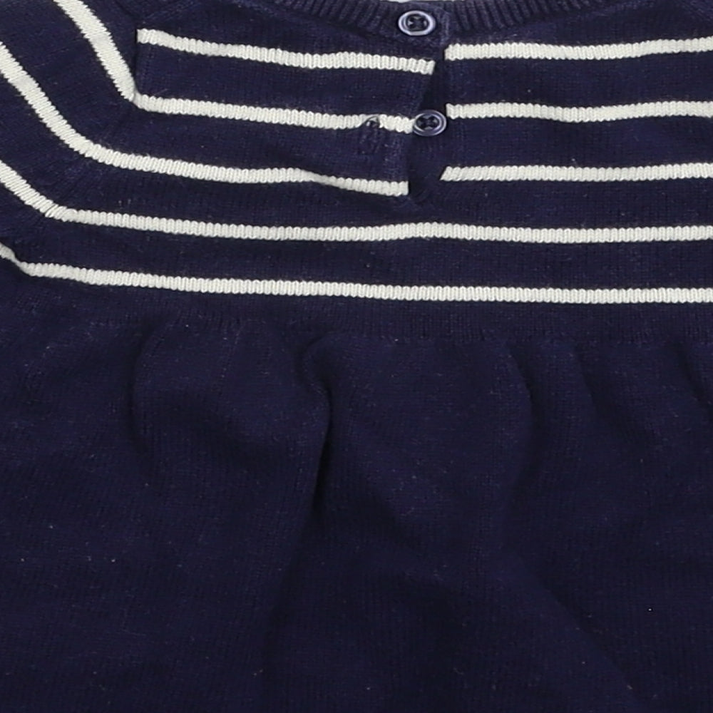 Gap Girls Blue Striped Jumper Dress Size 3-6 Months