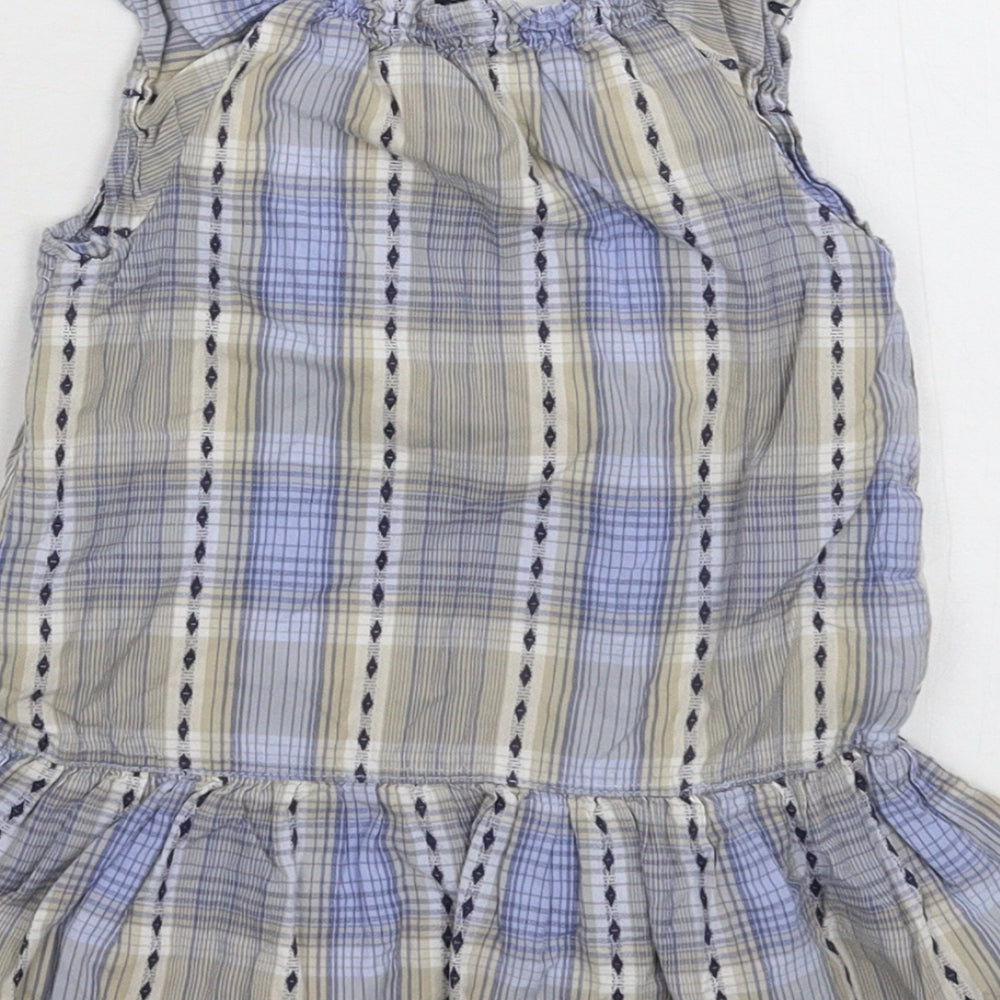 Brand and care label for Gap girls’ multicoloured check fit & flare, size 24, months