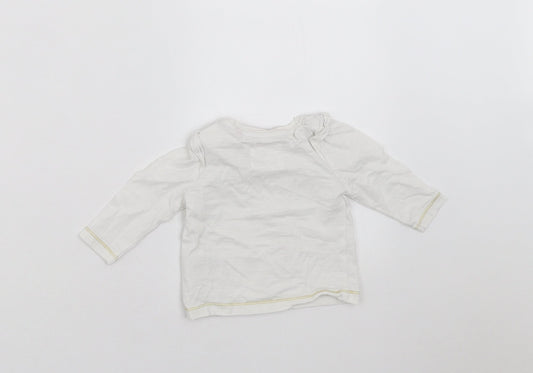 Mothercare Girls White Basic T-Shirt Size 3-6 Months - christmas
