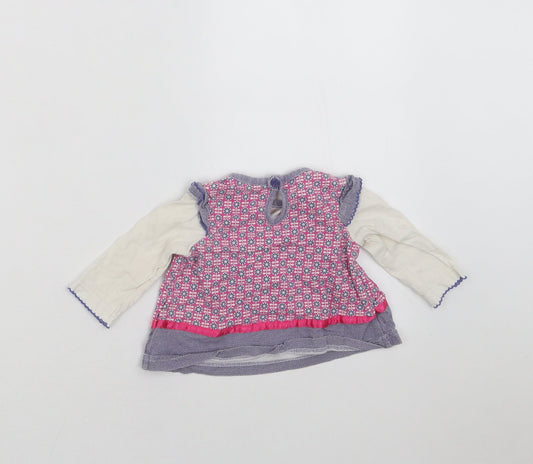 F&F Girls Blue Geometric Basic T-Shirt Size 3-6 Months