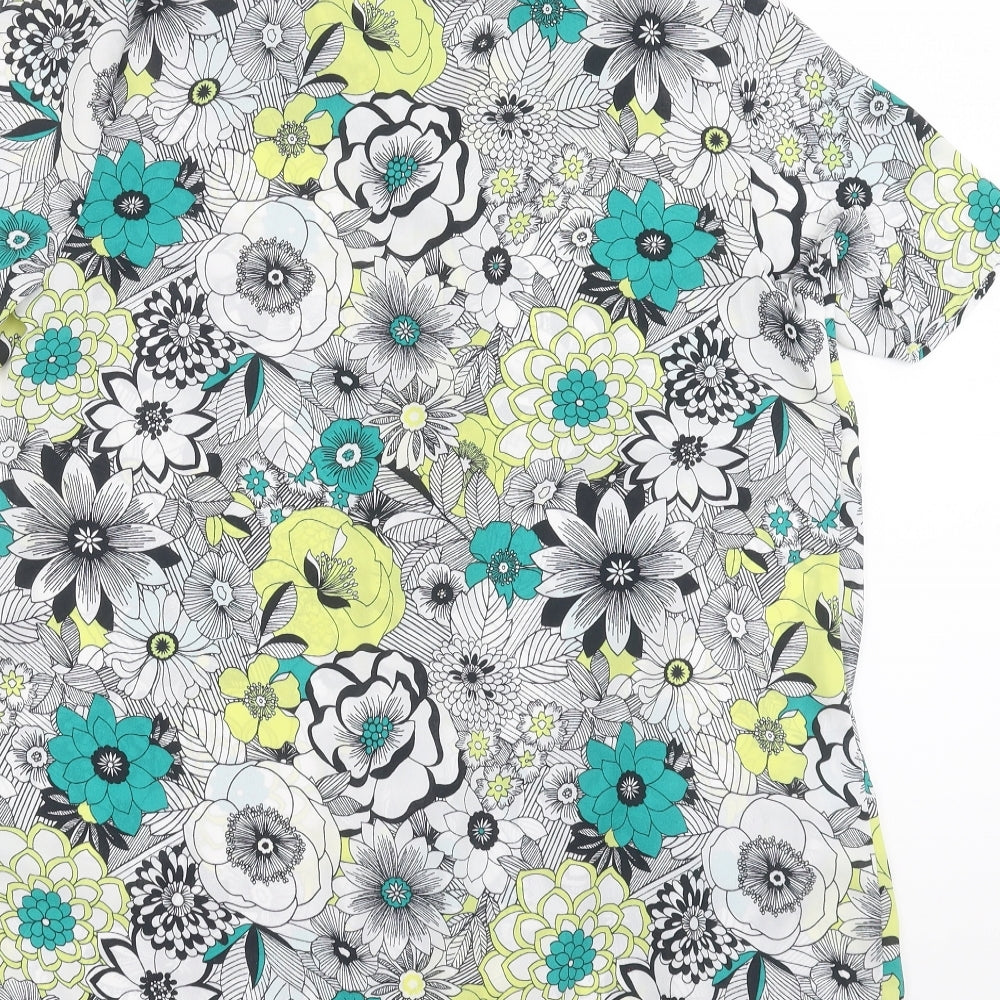 Bonmarche Womens Green Floral Basic Blouse Size 12