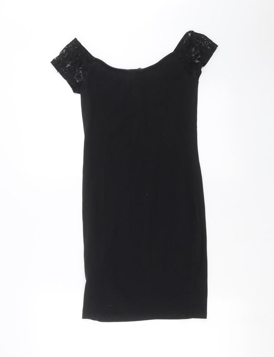 New Look Womens Black Mini Size 10 - Lace sleeves
