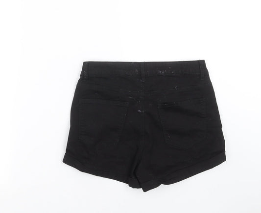 FOREVER 21 Womens Black  Denim Hot Pants Shorts Size 28 in