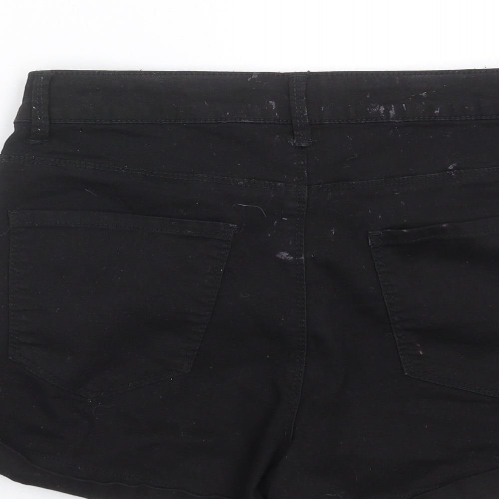 FOREVER 21 Womens Black Denim Hot Pants Shorts Size 28 in