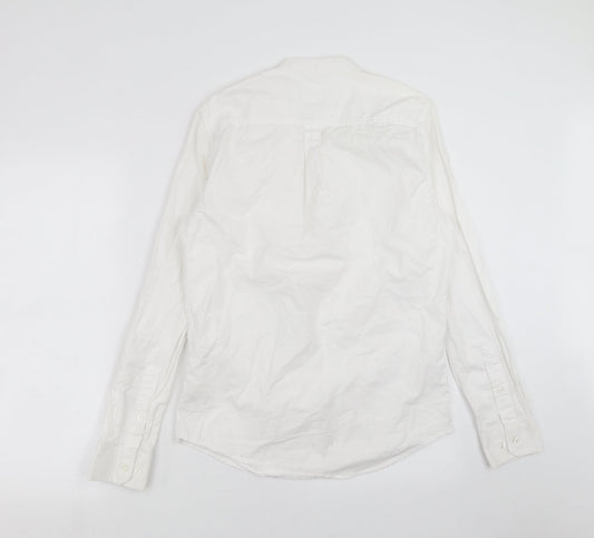 Mens UK Size S Burton Menswear White Button-Up Long Sleeve Casual Shirt