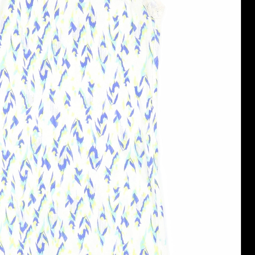 F&F Womens White Geometric Basic Tank Size 12