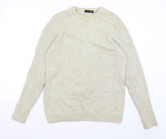 Mens UK Size M BHS Beige Pullover Jumper