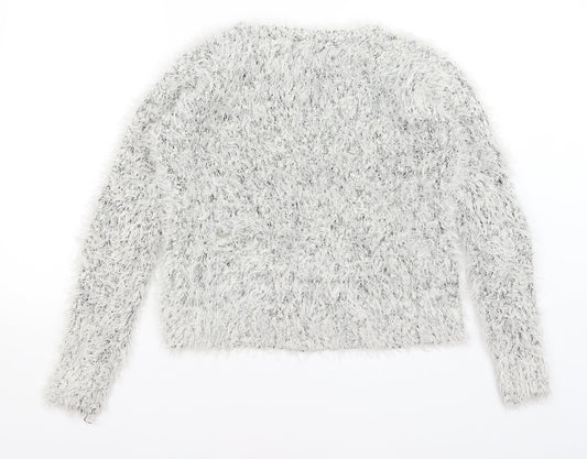 Womens UK Size XS H&M White Pullover Jumper