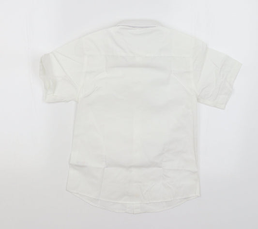 TU Boys White Basic Button-Up Size 8 Years