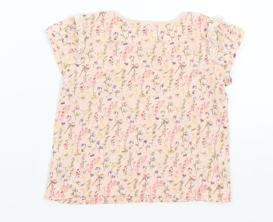 NEXT Baby Pink Floral Basic T-Shirt Size 18-24 Months