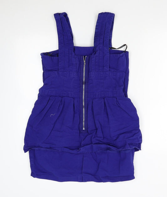 Warehouse Womens Blue Corduroy Bodycon Size 16