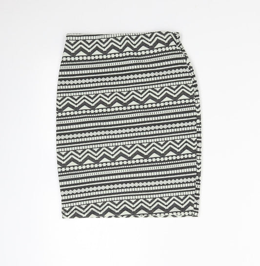 New Look Womens Multicoloured Geometric Straight & Pencil Skirt Size 6