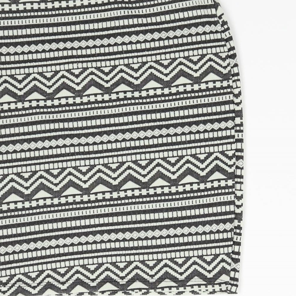 New Look Womens Multicoloured Geometric Straight & Pencil Skirt Size 6