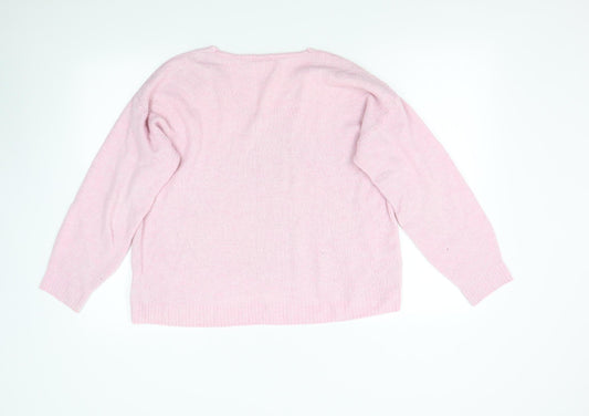 Womens UK Size M H&M Pink Pullover Jumper