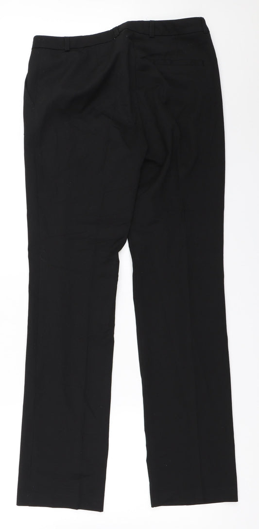 Montego Womens Black Trousers Size 10 L32.5 in