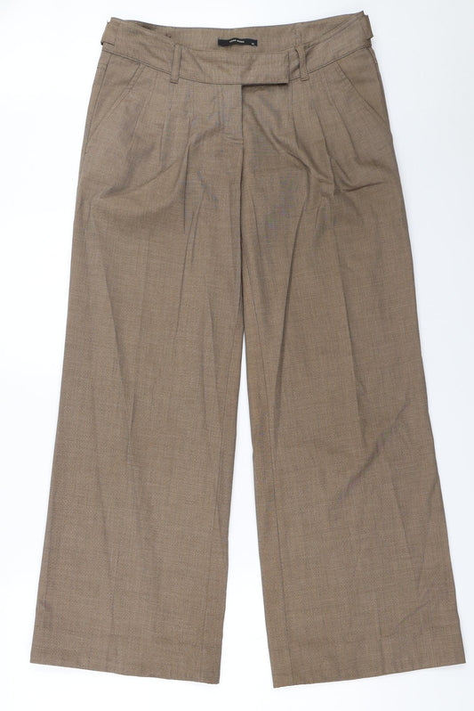 Additional front view of Vera Moda women’s brown trousers, size UK 38, 30-inch leg