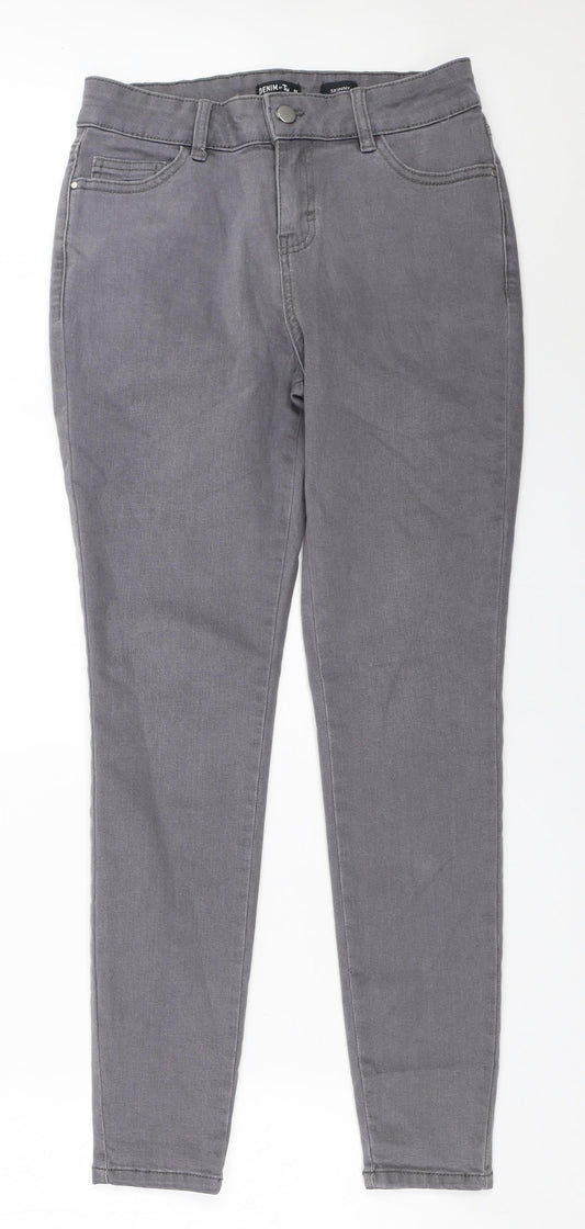 Tu Womens Grey Skinny Jeans Size 8 L28 in