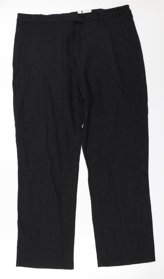 Womens UK Size 20 Yessica Regular Fit Black Trousers