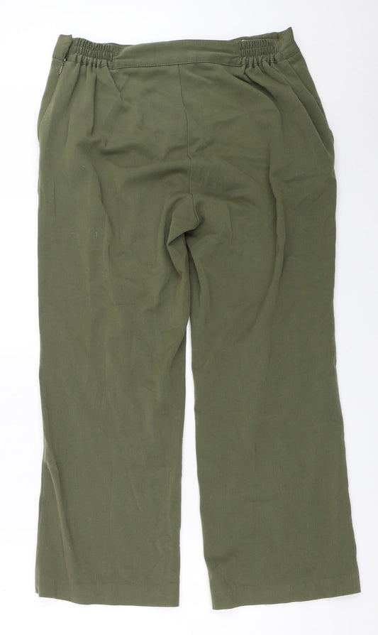 Womens UK Size 12 Anna Rose Regular Fit Green Trousers