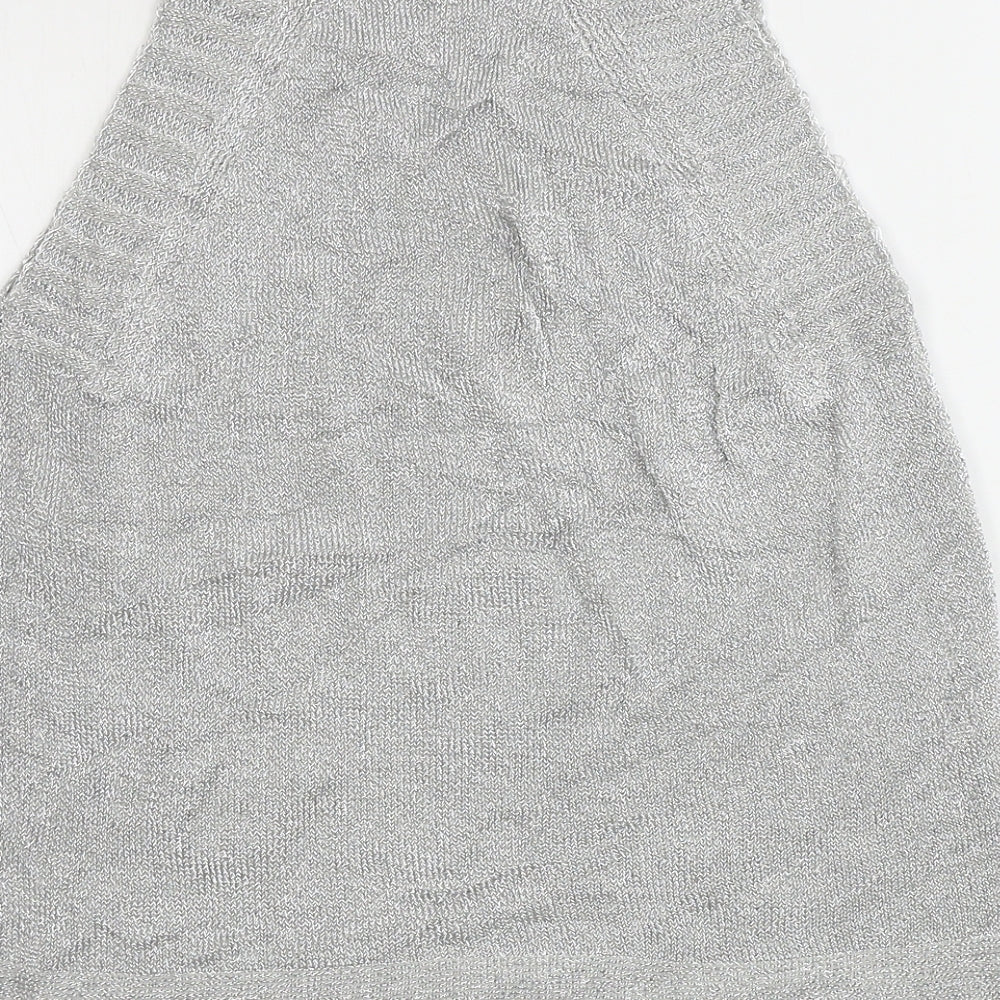 Womens UK Size S Topshop Grey Henley Jumper