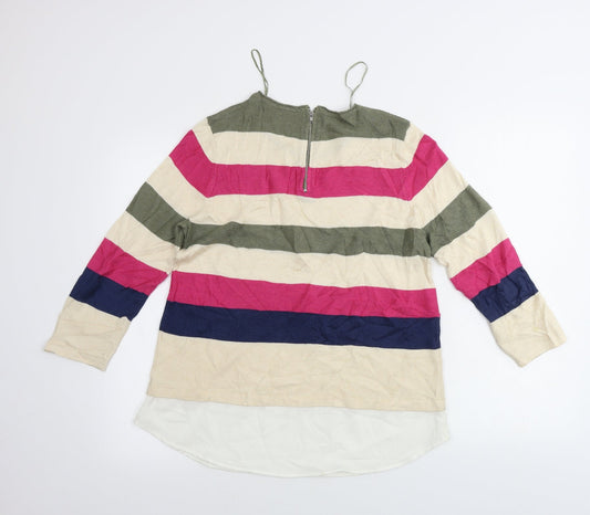 TU Womens Black Striped Pullover Jumper Size 12