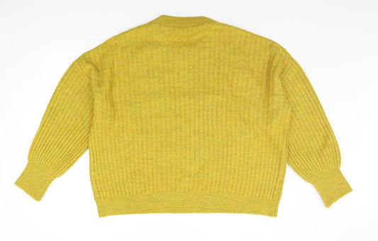 Womens UK Size L Peacocks Yellow Pullover Jumper