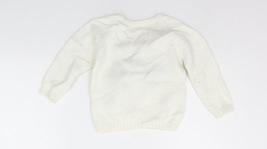 TU Baby White Pullover Jumper Size 18-24 Months - RABBIT