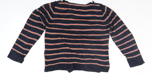 folica Womens Blue Striped Cardigan Jumper Size S