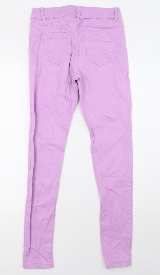 ever me Womens Purple Denim Jegging Trousers Size 10 L30 in
