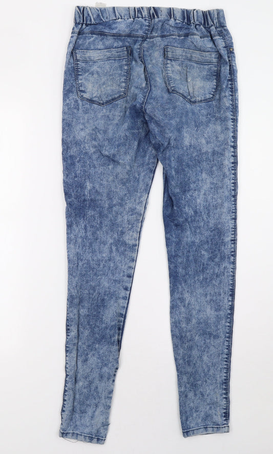 matakan Womens Blue Denim Jegging Trousers Size 12 L32 in