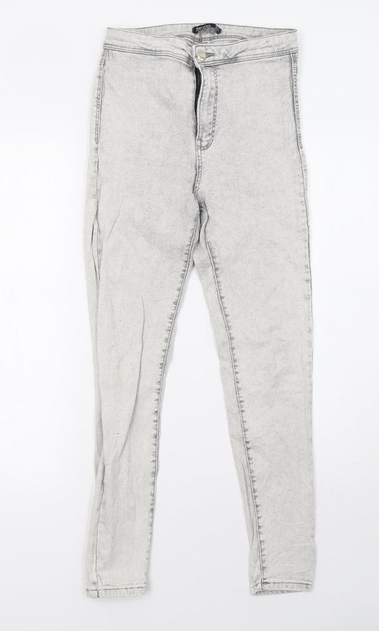 Womens UK Size 6 Bershka Regular Fit Skinny Grey Jeans
