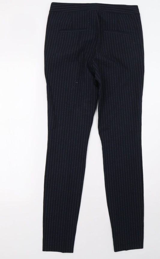 Gina Tricot Womens Blue Striped Trousers Size 10 L30 in