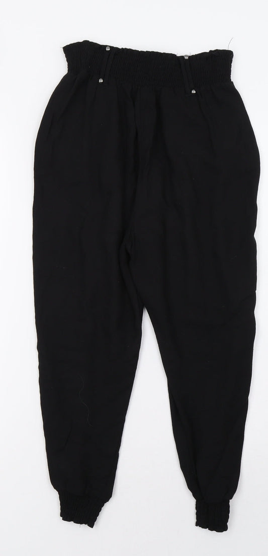 Womens UK Size 6 NEXT Regular Fit Cropped Black Trousers