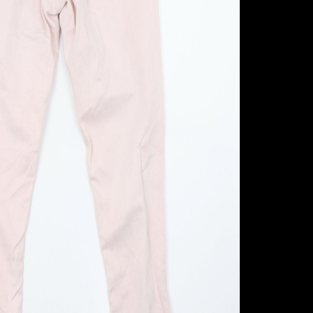 Topshop Womens Pink Denim Skinny Jeans Size 28 L30 in