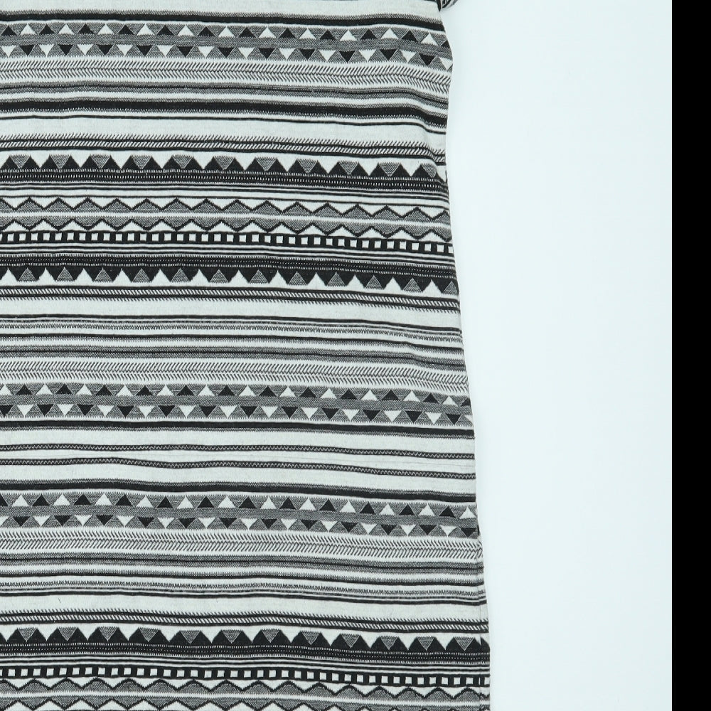 NEXT Womens Grey Geometric T-Shirt Dress Size 10