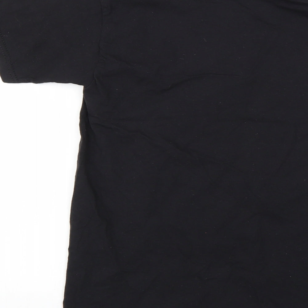 Mens UK Size S Fruit of the Loom Black T-Shirt