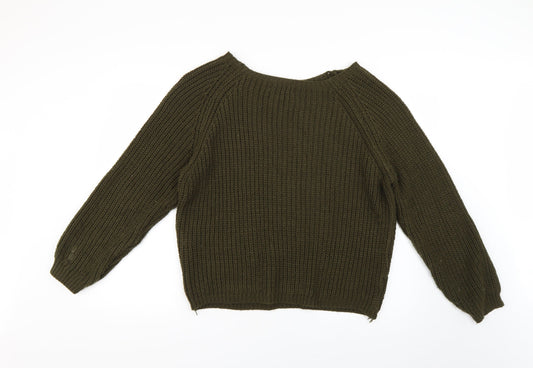 miss pap Womens Green Pullover Jumper Size S