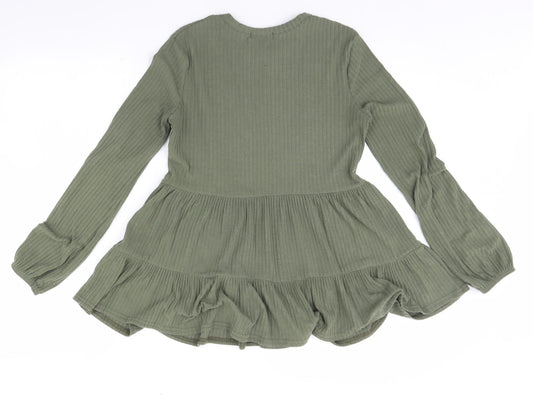 Womens UK Size 8 New Look Green Basic Blouse
