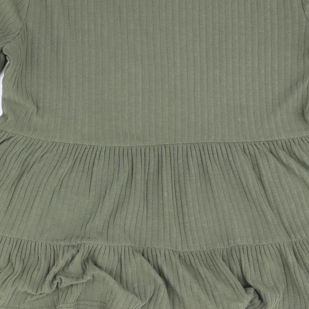 Womens UK Size 8 New Look Green Basic Blouse